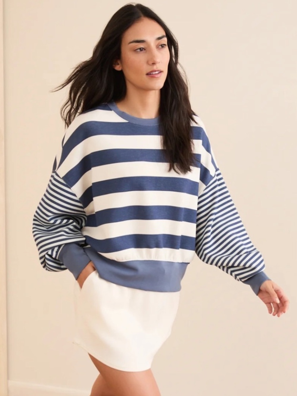 Altar’d State Revival Supersoft Striped Pullover Sweatshirt